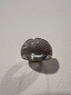 Sterling Silver Textured Dome Ring